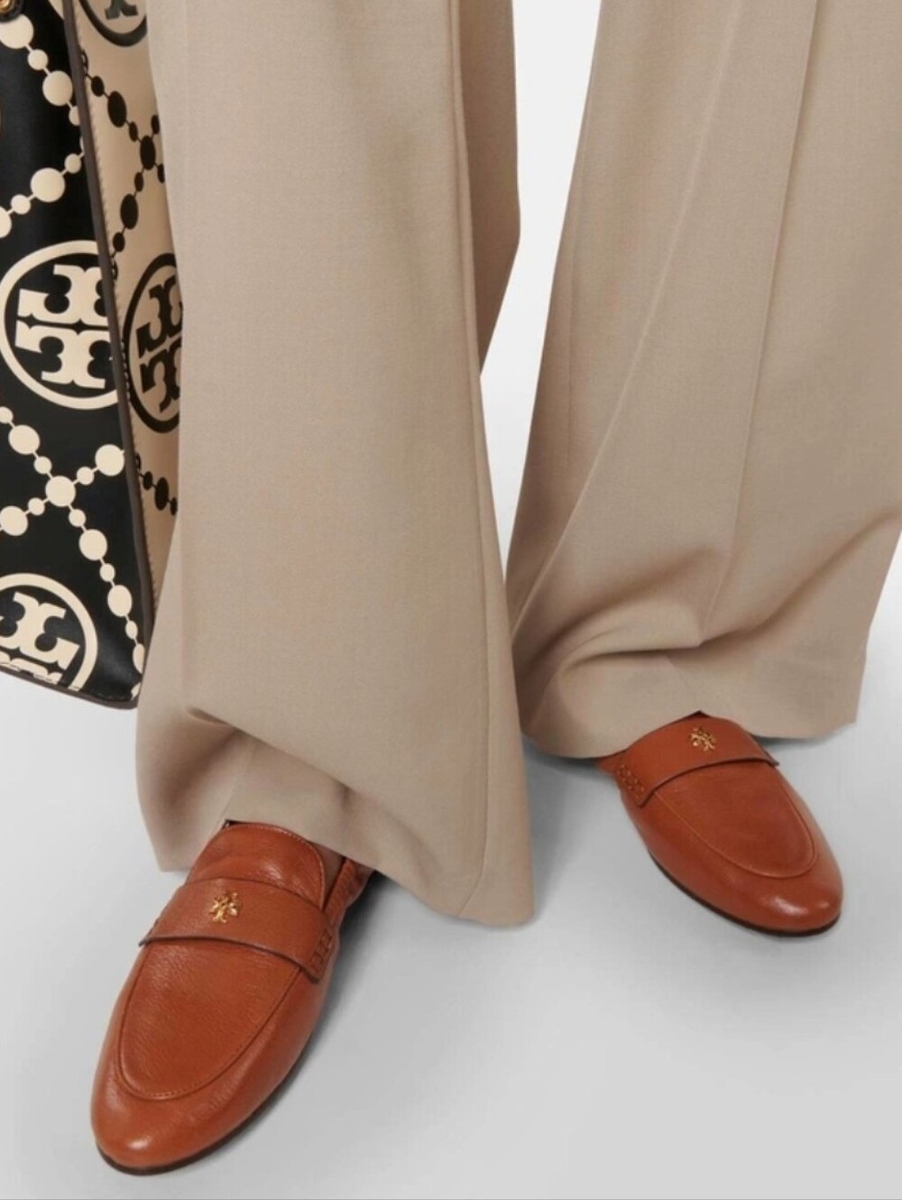 Tory Burch Brown Leather Ballet Loafers Size 9